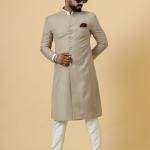 Classic Khaki Achkan for Men | Elegant Ethnic Wear | Jaipurio